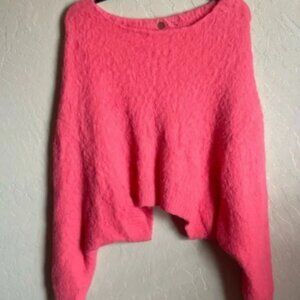 Free People Pink Fluffy Slouch Sweater